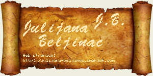 Julijana Beljinac vizit kartica